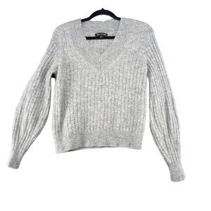 Banana Republic Grey Wool Blend V Neck Sweater Women's M